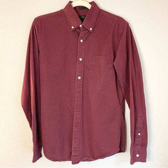 J Crew Maroon Burgundy Slim Fit Button Down Shirt - S - Picture 1 of 10